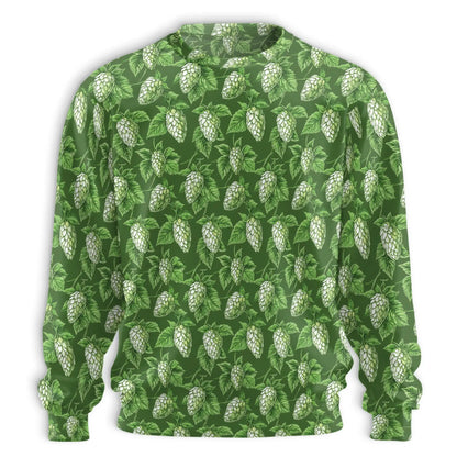 Hops Sweatshirt, 3D All Over Print Green Hop Garden Brewing Crewneck Pullover for Men Women, Beer Lover Gift - Netecom