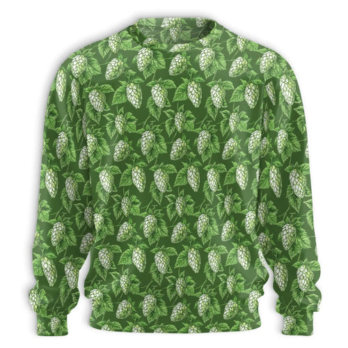 Hops Sweatshirt, 3D All Over Print Green Hop Garden Brewing Crewneck Pullover for Men Women, Beer Lover Gift - Netecom