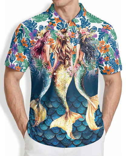 Mermaid Floral Hawaiian Polo Shirt – Tropical Style | Netecom