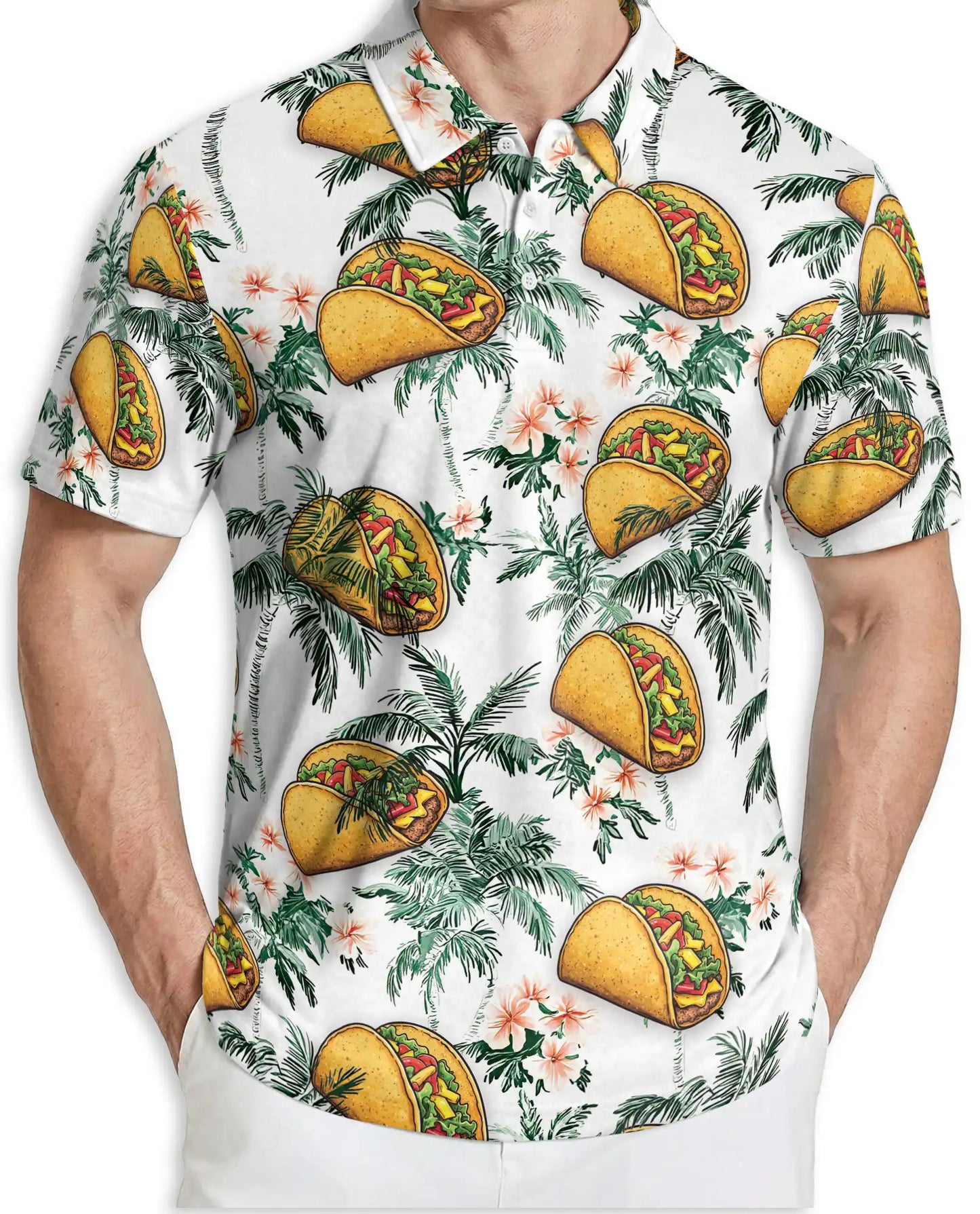 Funny Taco Tropical 3D Polo Shirt for Men – Hawaiian Food Lover Style | Netecom