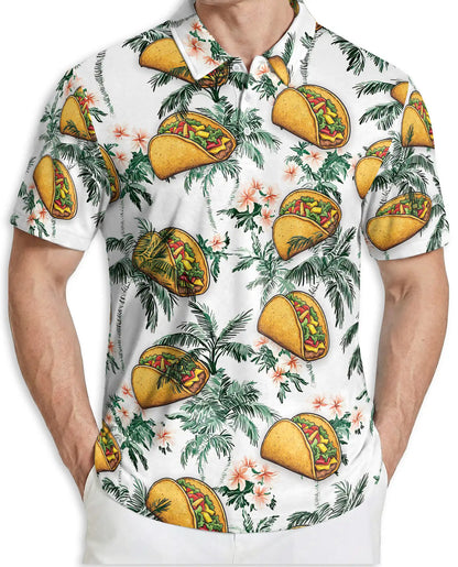 Funny Taco Tropical 3D Polo Shirt for Men – Hawaiian Food Lover Style | Netecom
