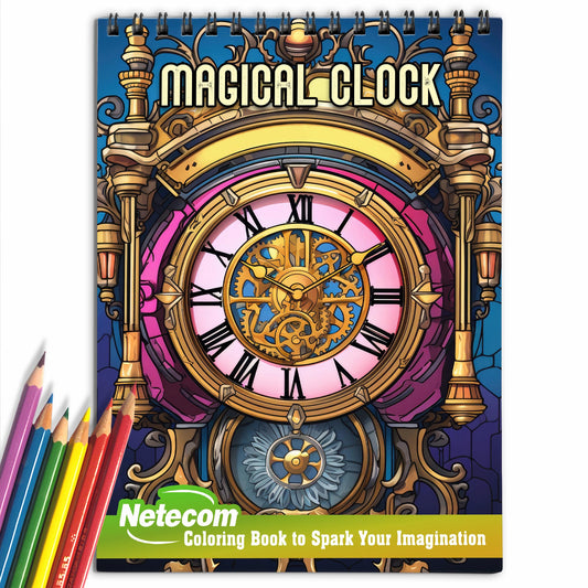 Magical Clock Spiral Bound Coloring Book, Embark on a Colorful Journey into the Realm of Magic with 30 Stunning Magical Clock Coloring Pages for Artistic Explorers to Dive into the World of Enchantment and Unleash Their Creativity