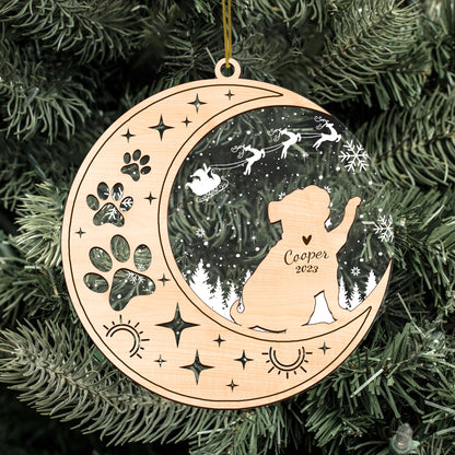 Netecom Pug Dog Memorial Suncatcher, Personalized Pug Christmas Ornament with Date Name, Bereavement Gifts for Loss of Pet, Dog Death Sympathy Gifts Pet Loss Sun Catchers, Dog Grief Gift
