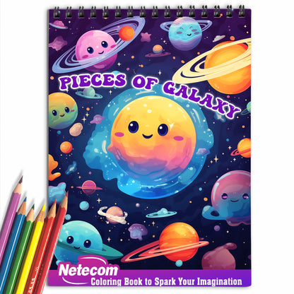 Pieces Of Galaxy Spiral Bound Coloring Book, Explore 30 Captivating Galaxy Coloring Pages in this Cosmic Adventure