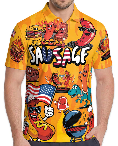 Funny Sausage Polo Shirt for Men – Cute Food Lover Style | Netecom
