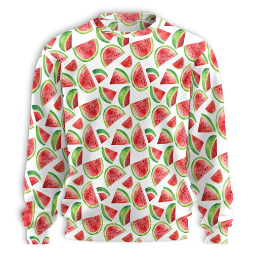 Watermelon Sweatshirt, 3D All Over Print Summer Fruit Crewneck Pullover for Men Women, Watermelon Lover Gift - Netecom