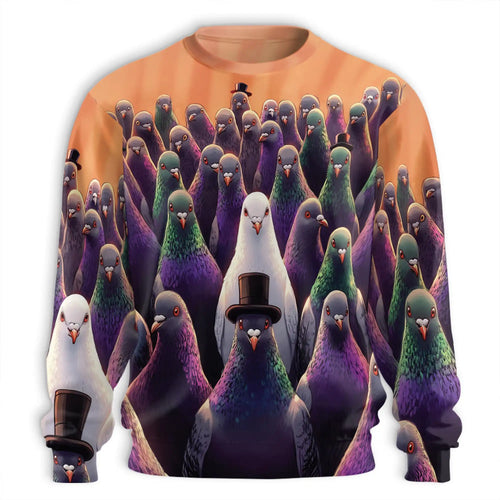Pigeon Hunting Sweatshirt, 3D All Over Print Hunting Bird Crewneck Pullover for Men Women, Hunter Gift - Netecom