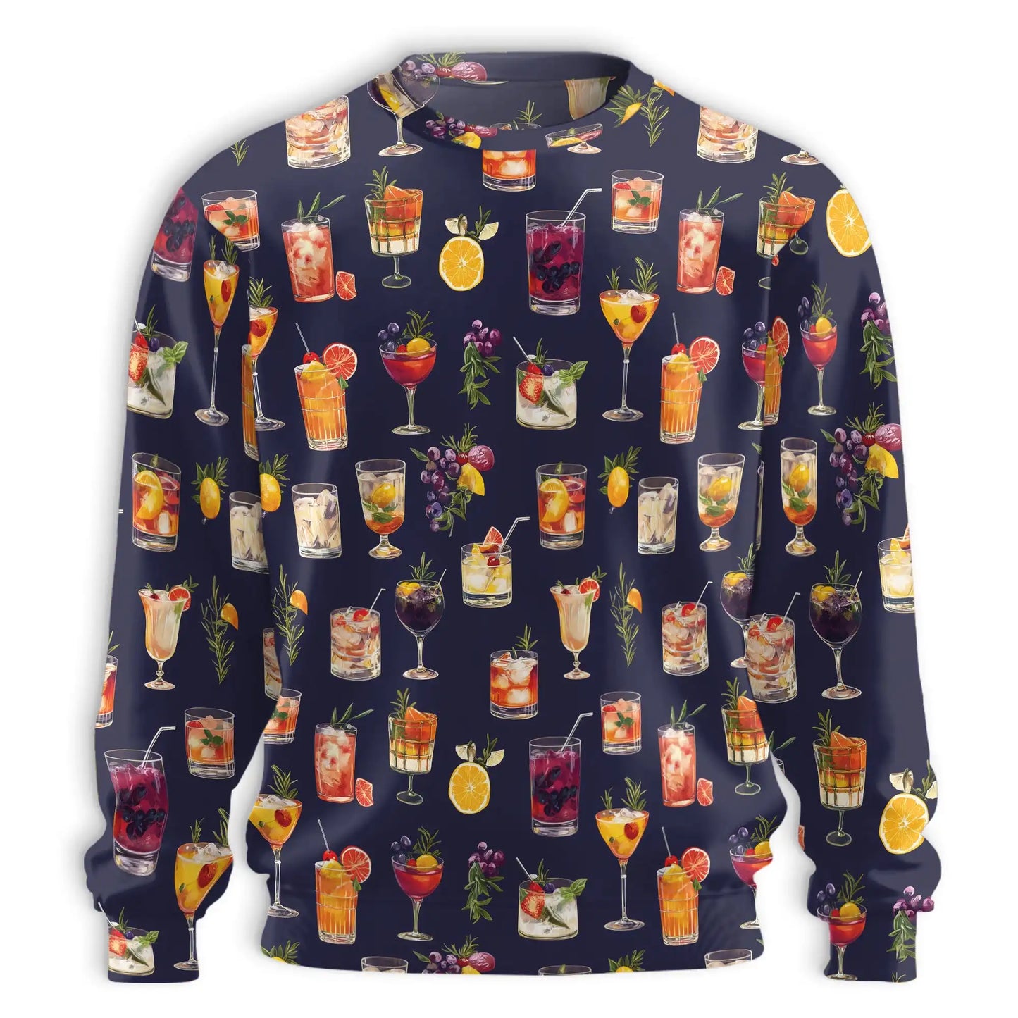 Summer Cocktails Sweatshirt, 3D All Over Print Tropical Drink Crewneck Pullover for Men Women, Cocktail Lover Gift - Netecom