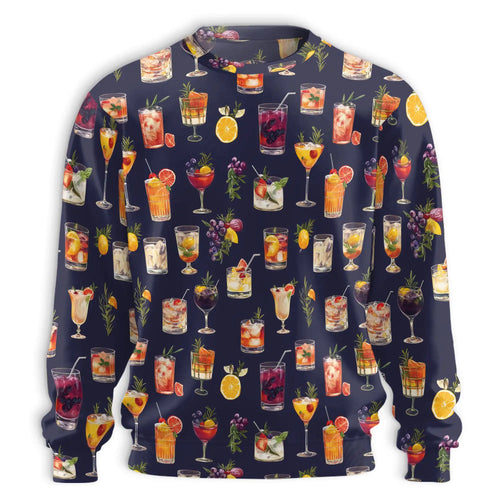 Summer Cocktails Sweatshirt, 3D All Over Print Tropical Drink Crewneck Pullover for Men Women, Cocktail Lover Gift - Netecom