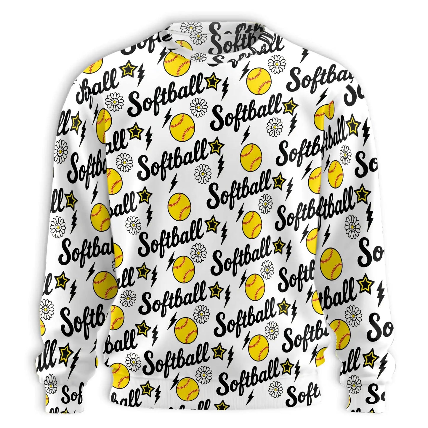 Softball Seamless Digital Paper Sweatshirt, 3D All Over Print Sports Pattern Crewneck Pullover for Men Women, Softball Lover Gift - Netecom