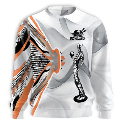 Skeleton Bowling Sweatshirt, 3D All Over Print Spooky Bowling Crewneck Pullover for Men Women, Bowler Gift - Netecom