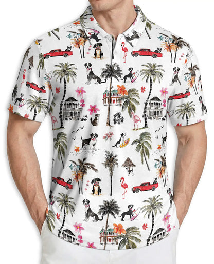 Dog Beach Hawaiian 3D Polo Shirt | Netecom