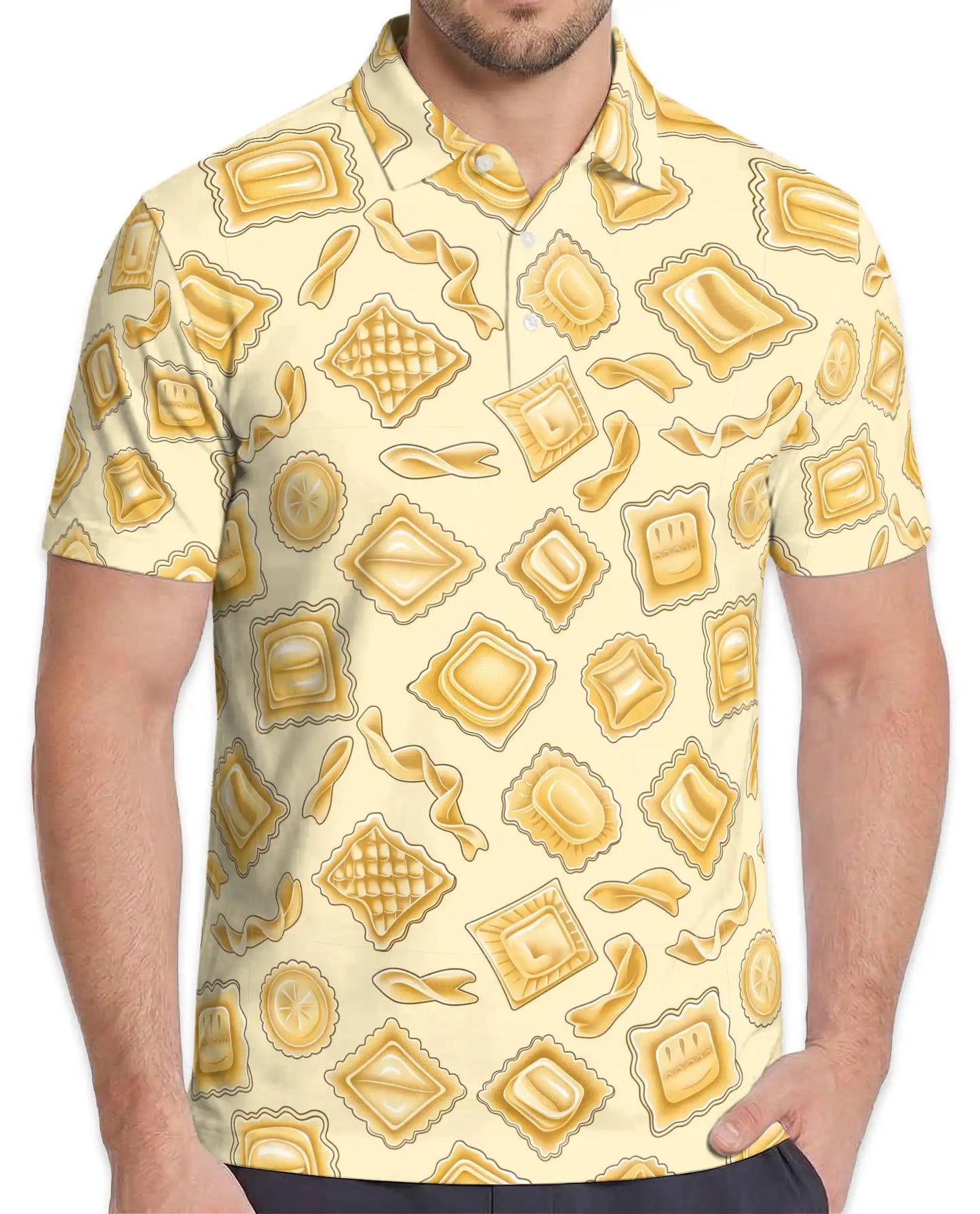 Pasta Lover Polo Shirt - Italian Food Pattern Style | Netecom