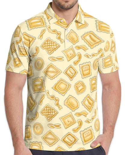Pasta Lover Polo Shirt - Italian Food Pattern Style | Netecom