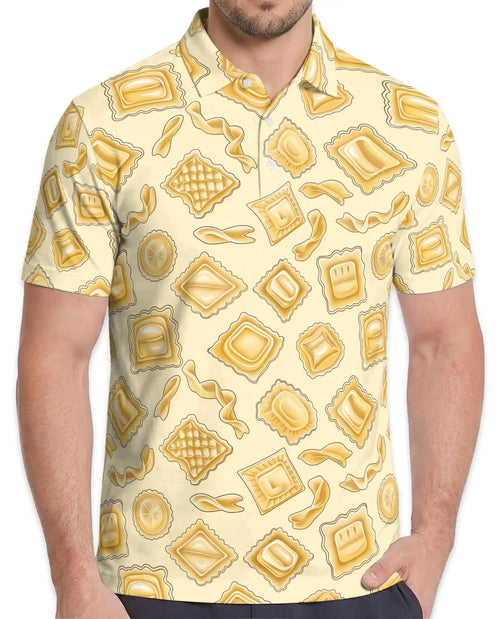 Pasta Lover Polo Shirt - Italian Food Pattern Style | Netecom