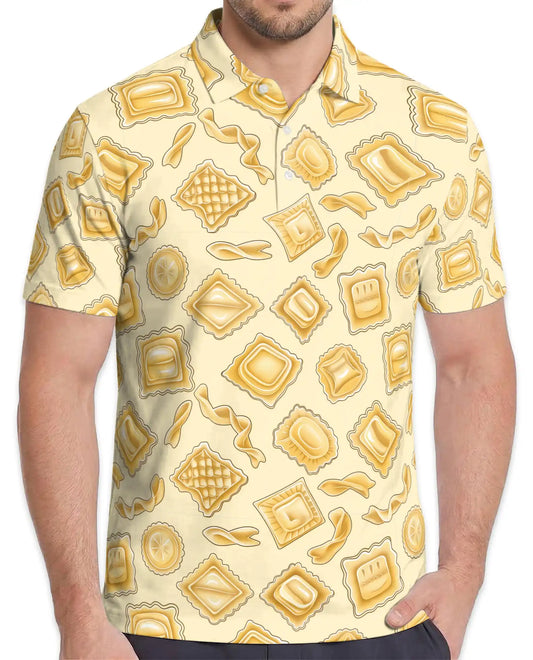Pasta Lover Polo Shirt - Italian Food Pattern Style | Netecom