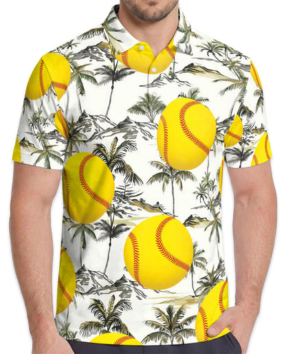 Softball Tropical Polo Shirt for Men – Summer Sports Style | Netecom