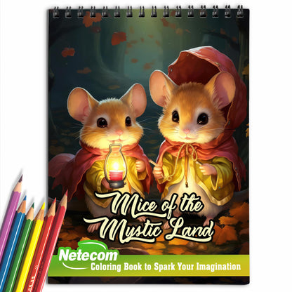 Mice of the Mystic Land Spiral Bound Coloring Book, Embark on a Coloring Journey with 30 Enchanting Pages, Where Mice of the Mystic Land Come to Life.