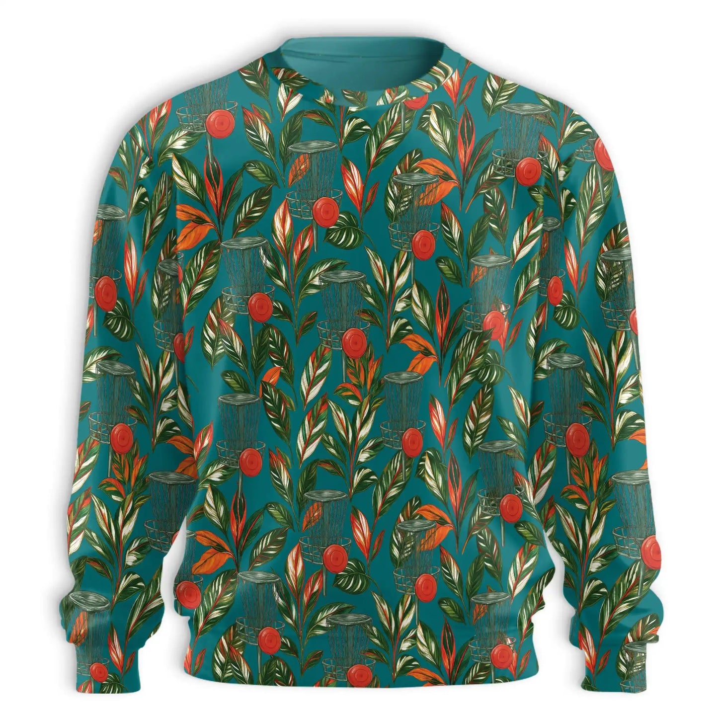 Disc Golf Sporty Sweatshirt, 3D All Over Print Disc Golf Sports Crewneck Pullover for Men Women, Disc Golf Lover Gift - Netecom