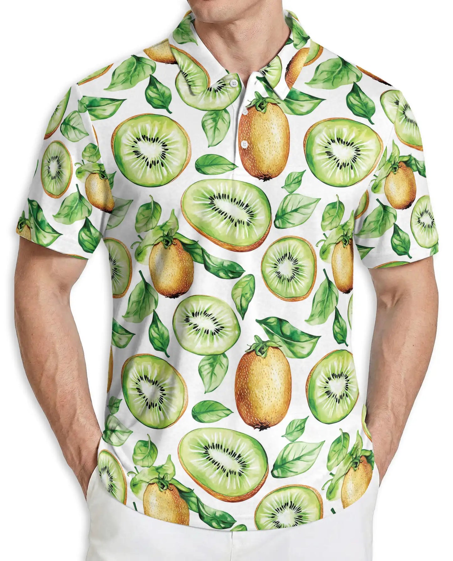 Kiwi Fruit Hawaiian Polo Shirt – Fresh Summer Style | Netecom