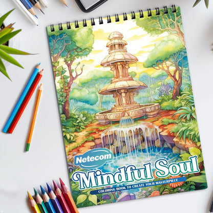 Mindful Soul Spiral Bound Coloring Book, Mindful Designs for Inner Peace and Creativity, Ideal for Those Seeking Calm and Artistic Meditation