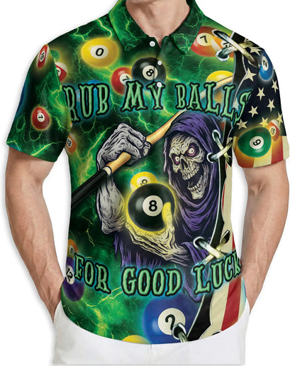 Rub My Balls Halloween Pool 3D Polo Shirt – Funny Billiard Game | Netecom