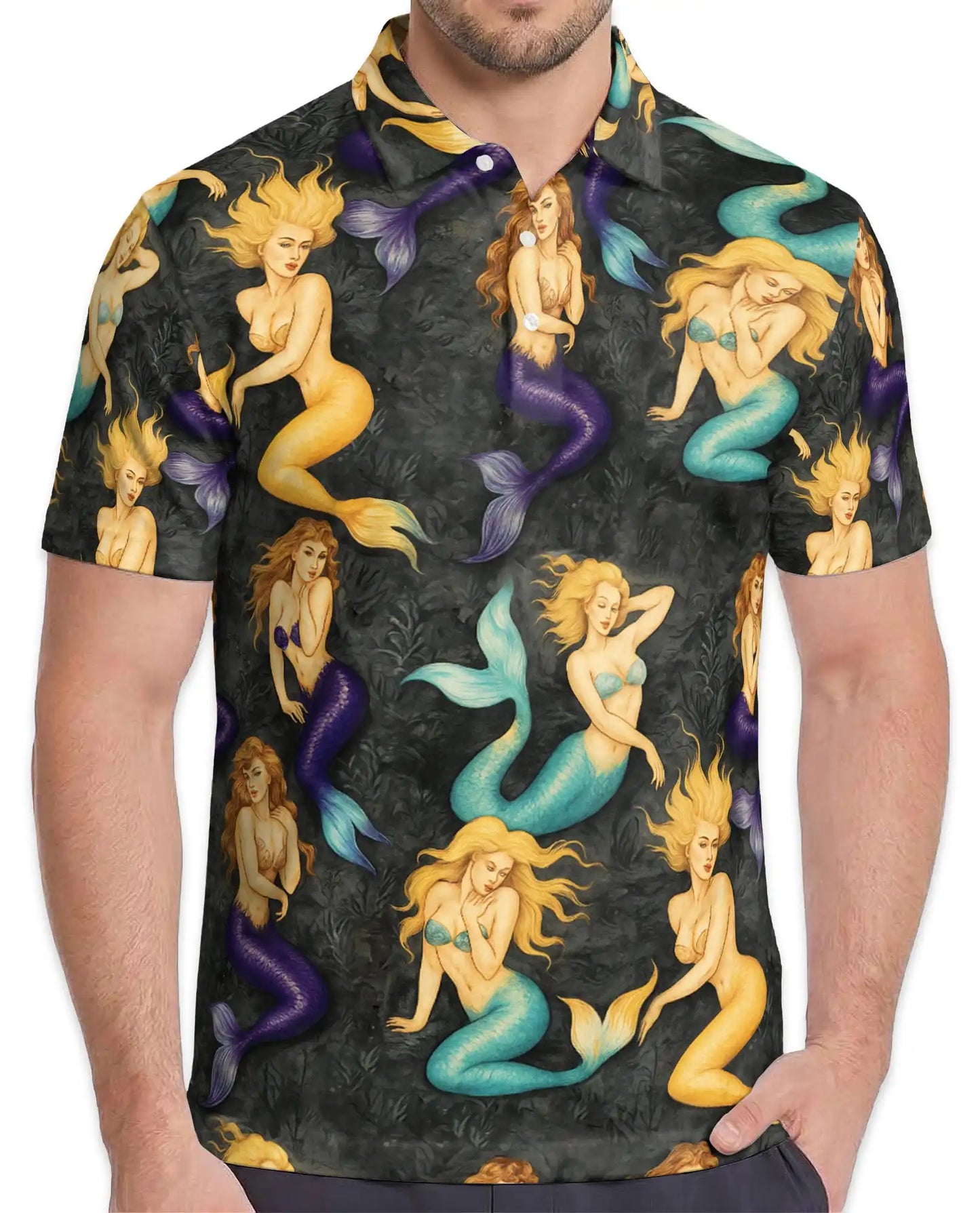 Mermaid Polo Shirt – Ocean Fantasy Print | Netecom