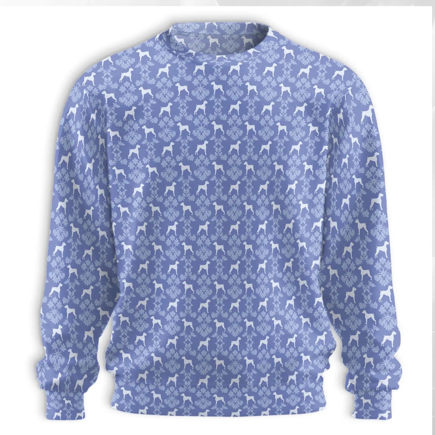 Dog Silhouette Pattern Sweatshirt, 3D All Over Print Canine Crewneck Pullover for Men Women, Dog Lover Gift - Netecom