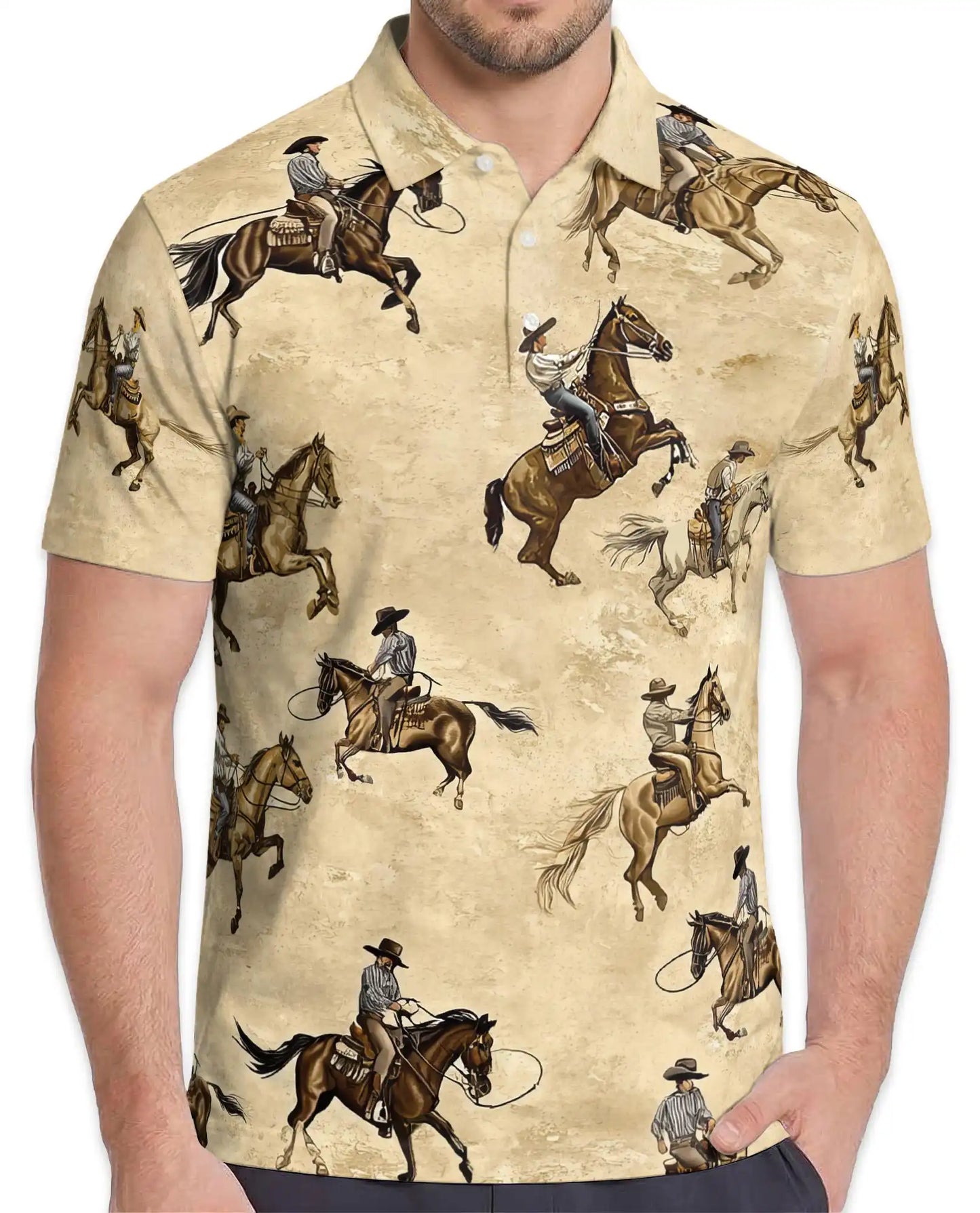 Cowboy Horse Polo Shirt – Western Ranch Style | Netecom