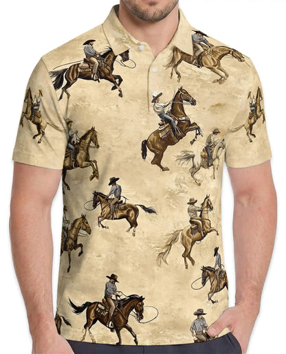 Cowboy Horse Polo Shirt – Western Ranch Style | Netecom