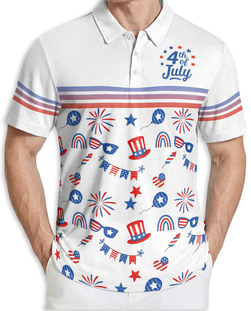 4th Of July Patriotic Celebration Polo Shirt for Men | Netecom