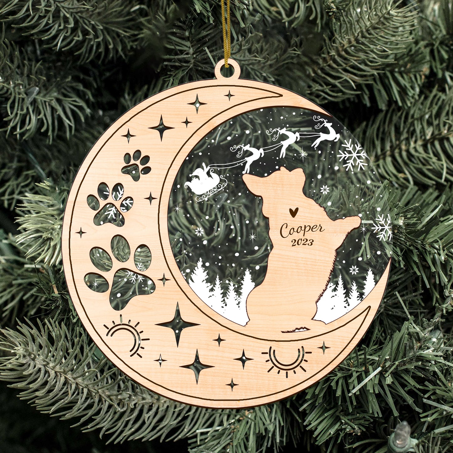 Netecom Corgi Dog Memorial Suncatcher, Personalized Corgi Christmas Ornament with Date Name, Bereavement Gifts for Loss of Pet, Dog Death Sympathy Giftss for Pet Loss Sun Catchers, Dog Grief Gift
