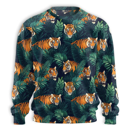 Amazing Tiger Sweatshirt, 3D All Over Print Wild Animal Crewneck Pullover for Men Women, Tiger Lover Gift - Netecom