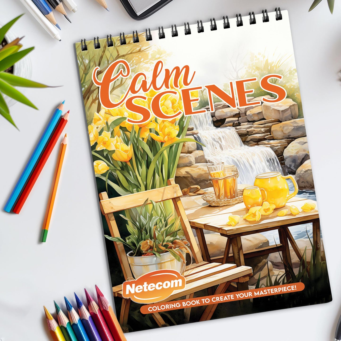 Calm Scenes Spiral Bound Coloring Book, Tranquil Scenes for a Soothing and Peaceful Coloring Experience, Perfect for Those Seeking Calm and Serenity