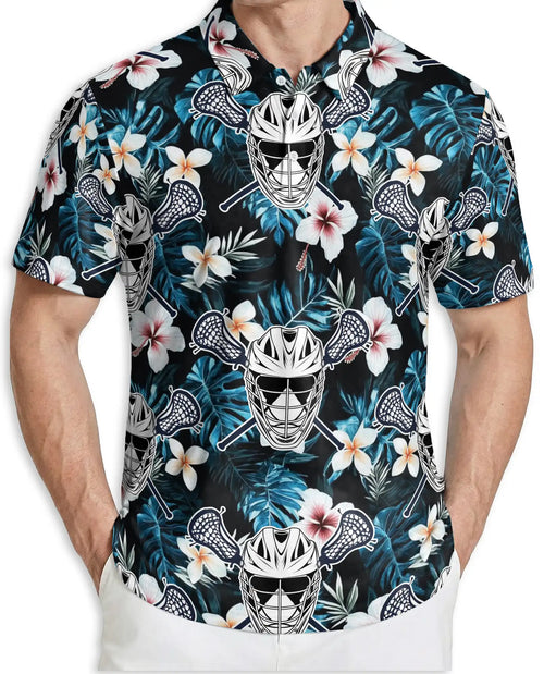 Tropical Lacrosse 3D Polo Shirt for Men – Floral Island Sports Style | Netecom