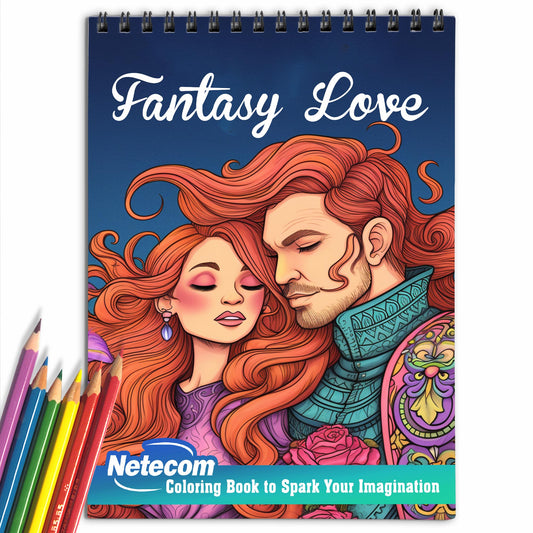 Fantasy Love Spiral Bound Coloring Book, Delight in 30 Whimsical Steampunk Monster Coloring Pages for Art Admirers to Embrace the Quirky Charm and Industrial Vibes of these Captivating Illustrations