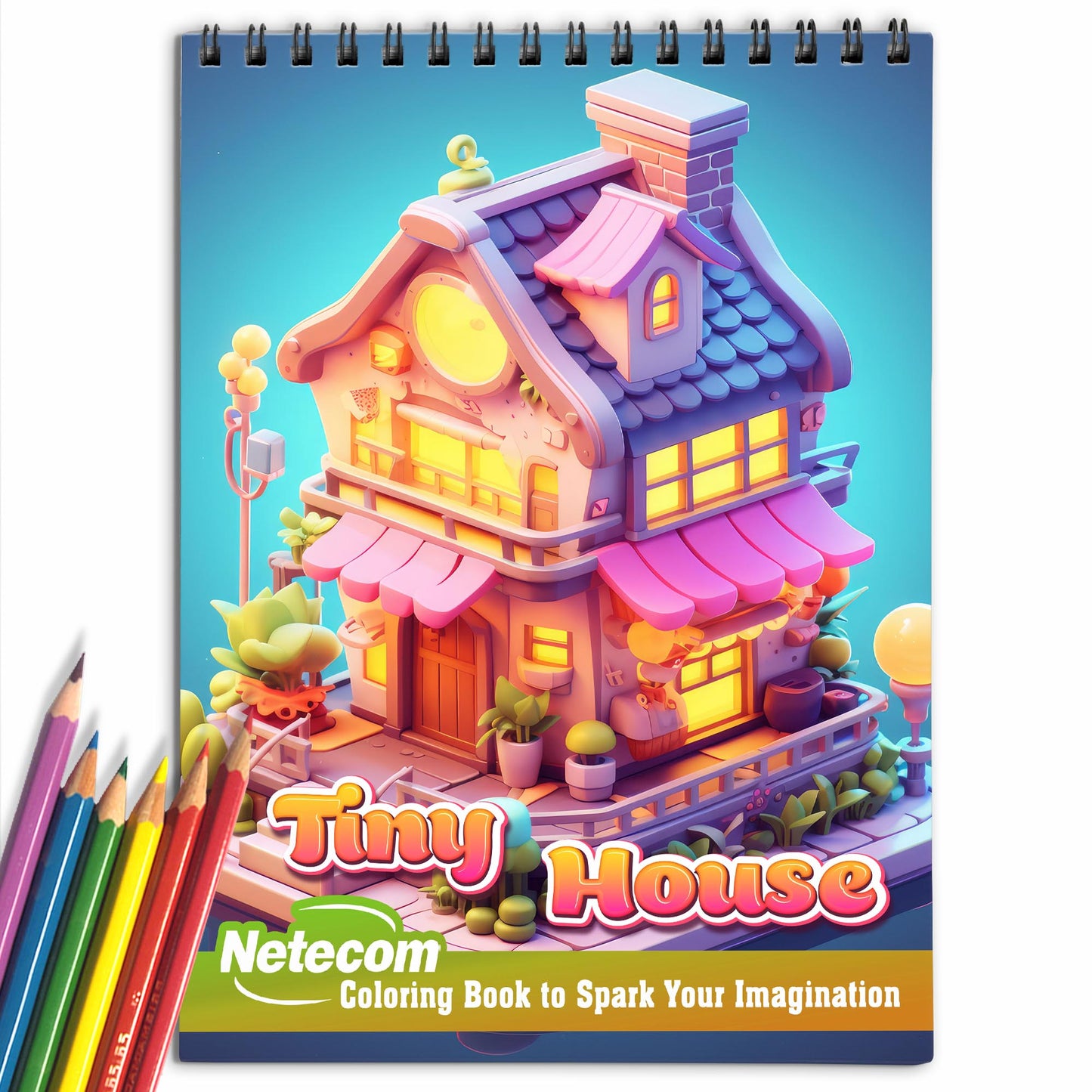 Tiny House Spiral Bound Coloring Book, Dive into the Tiny House Coloring Book with 30 Charming Illustrations to Customize