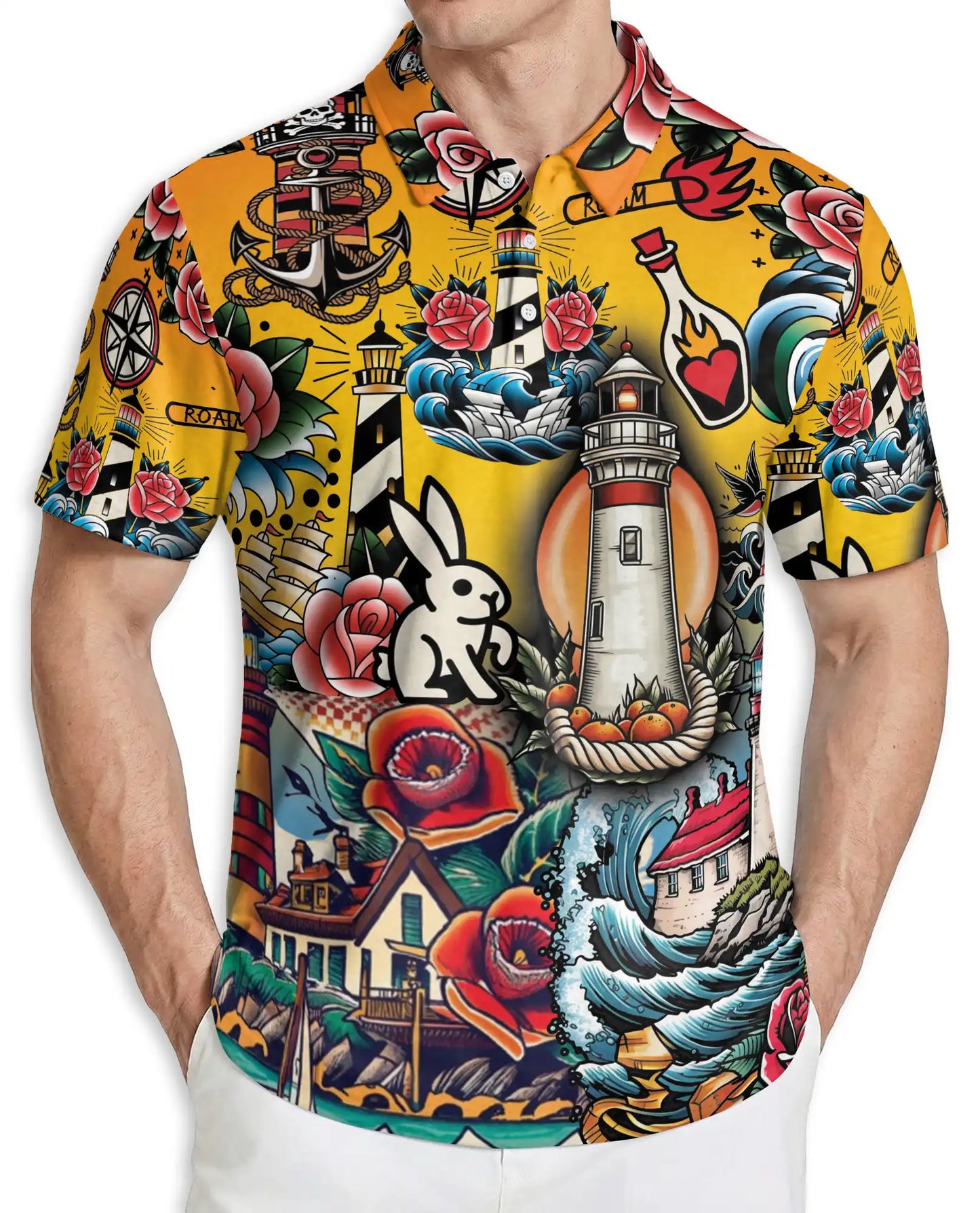 Tattoo Lighthouse Polo Shirt | Netecom
