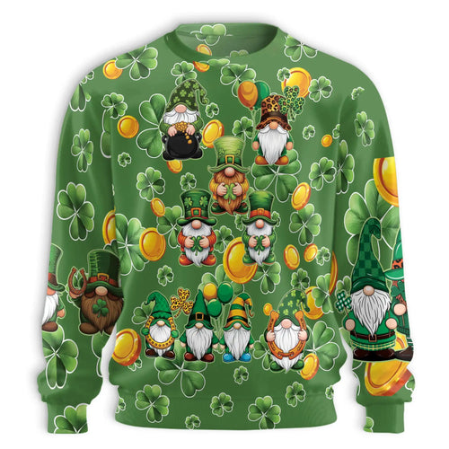 Leprechaun Shamrock Green Sweatshirt, 3D All Over Print St. Patrick's Day Irish Crewneck Pullover for Men Women, Irish Holiday Gift - Netecom