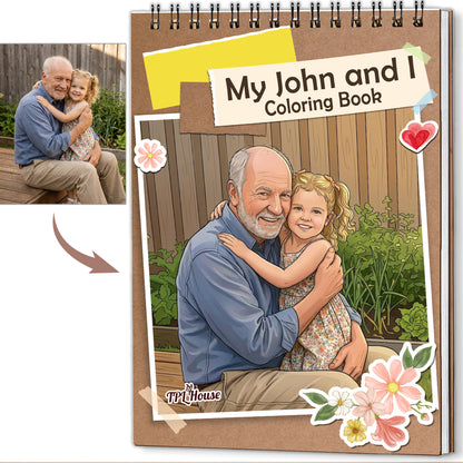 Custom Photo Coloring Book for Grandma & Grandpa, Personalized Memory Gift