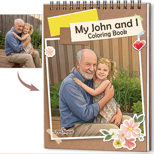 Custom Photo Coloring Book for Grandma & Grandpa, Personalized Memory Gift