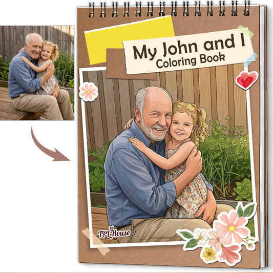 Custom Photo Coloring Book for Grandma & Grandpa, Personalized Memory Gift