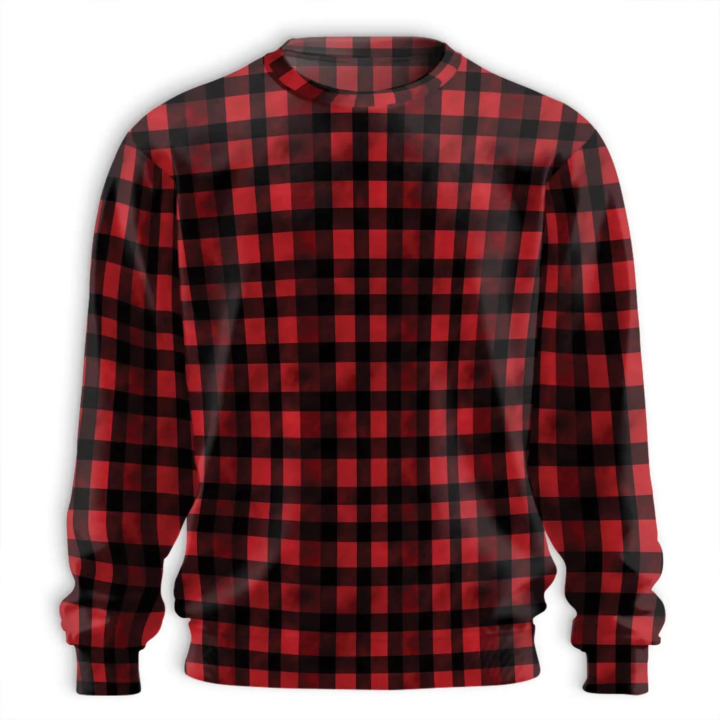 Red and Black Buffalo Plaid Sweatshirt, 3D All Over Print Classic Checkered Pattern Crewneck Pullover for Men Women, Rustic Style Gift - Netecom