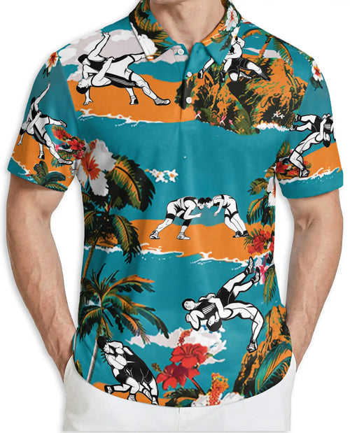 Wrestling Tropical Polo Shirt | Netecom
