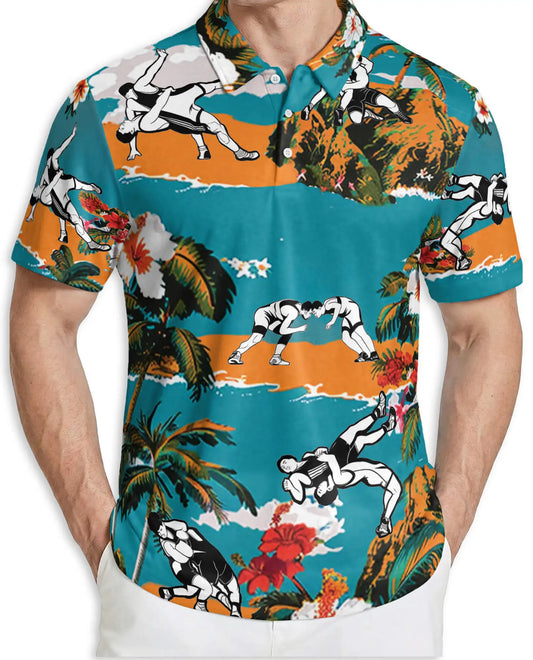 Wrestling Tropical Polo Shirt | Netecom