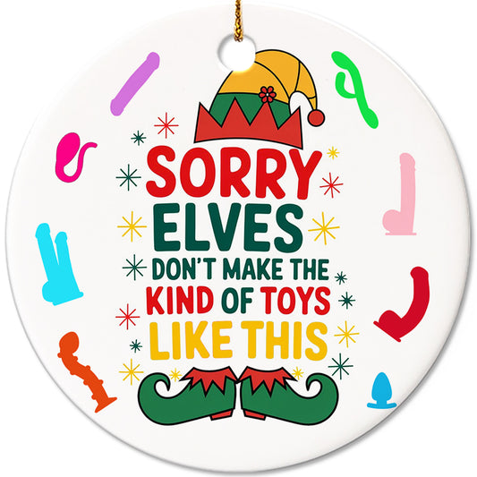 Netecom Funny and Naughty Gag Gift for Adults Christmas Ornament, Ugly Ceramic Ornament for Xmas Tree Hanging Decorations Gift, Home Decor, Holiday Party Present