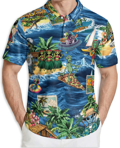 Alien Tropical Beach Polo Shirt | Netecom