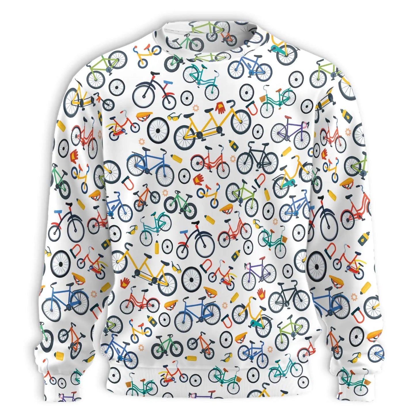 Mini Bicycle Sweatshirt, 3D All Over Print Vintage Cycling Crewneck Pullover for Men Women, Bicycle Lover Gift - Netecom