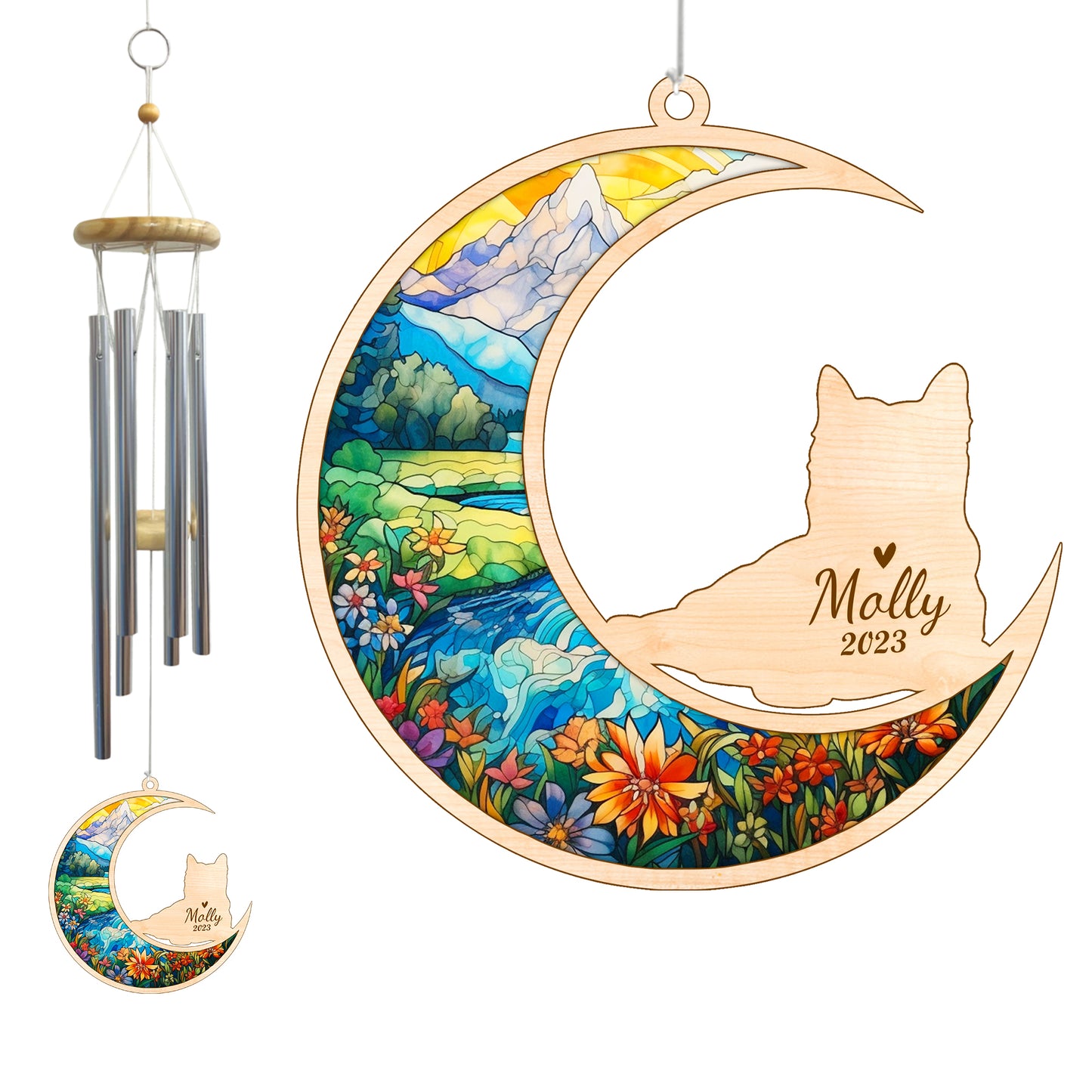 Netecom Westie Dog Wind Chimes Memorial, Personalized Pet Memorial Wind Chimes for Dog Suncatcher, Dog Loss Memorial Ornament, Loss of Pet Sympathy Gift, Dog Remembrance Gifts in Memory