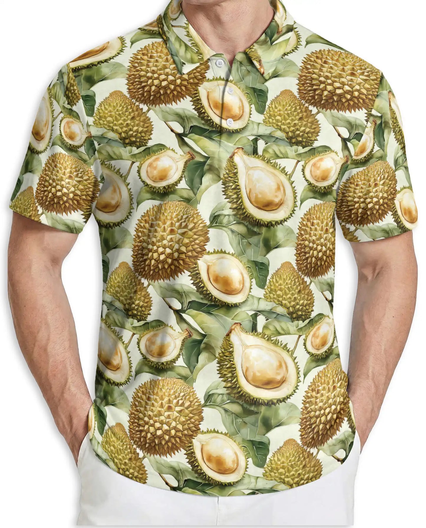Durian Polo Shirt – Tropical Fruit Print | Netecom